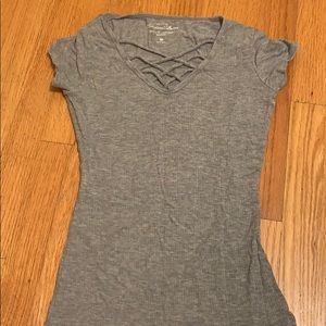 soft Hollister ribbed shirt with design